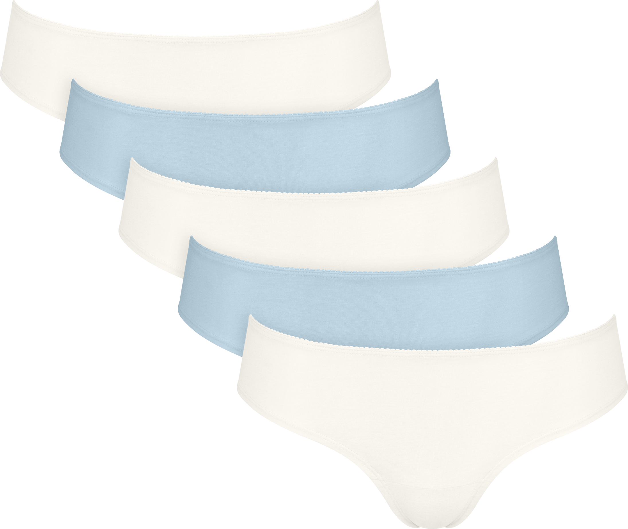 Slip SLOGGI "sloggi Ultimate Cotton Hipster C5P", Damen, Gr. XL, blau, light combination, Obermaterial: 95% Baumwolle, 5% Elasthan, Unterhosen Slip blau, light combination XL