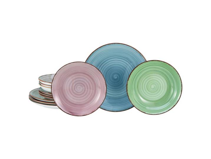 Tafelservice Samba Porzellan 12--teilig Multicolor