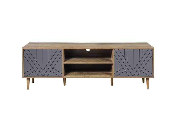 Lowboard Mali blau/natur MDF/Hevea B 160 cm
