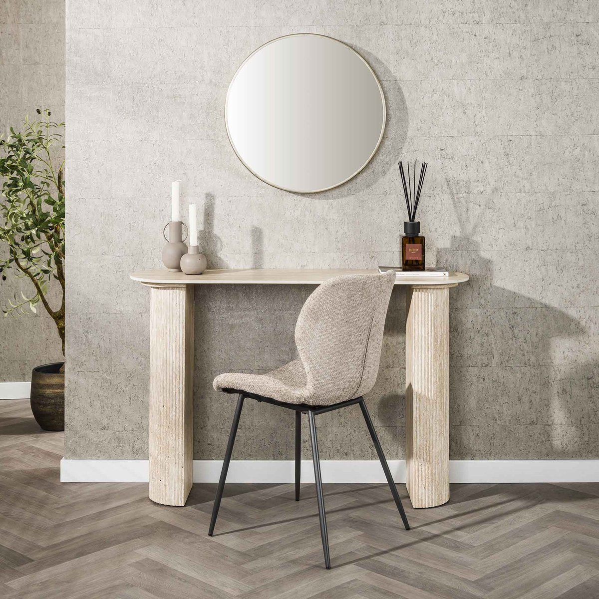 Archon Moderne Kaptafel Keramiek Travertin Breedte: 120 cm