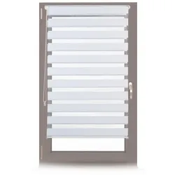 Relaxdays Klemmfix Doppelrollo ohneBohren 80x150cm Weiß,Transparent