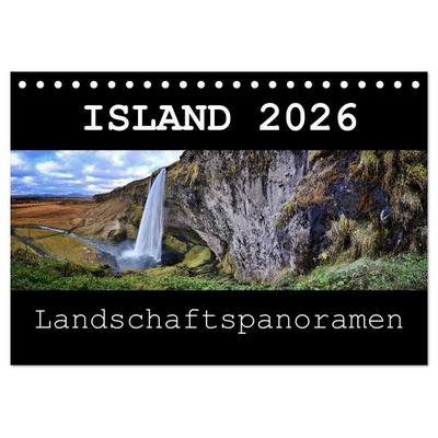 Island 2026 Landschaftspanoramen (Tischkalender 2026 DIN A5 quer), CALVENDO Monatskalender