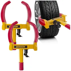 Benson, Garagenausstattung, 2er-Set Universal Radkralle, Wegfahrsperre, für Reifen bis 28 cm