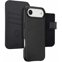 Accezz Custodia per Libreria in Pelle con MagSafe (Apple iPhone 17 Pro), Smartphone Hülle, Schwarz