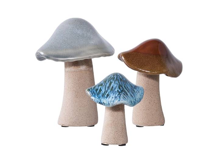 Set 3 Deko-Objekte MUSHROOM Grün