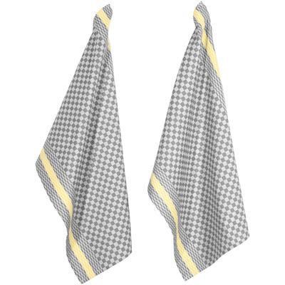 Geschirrtuch PAD "PIT RELOADED", grau, B:50cm H:1cm L:70cm, 100% Baumwolle, Geschirrtücher, Geschirrtuch, 100% Baumwolle, 50x70 cm, Karo Design
