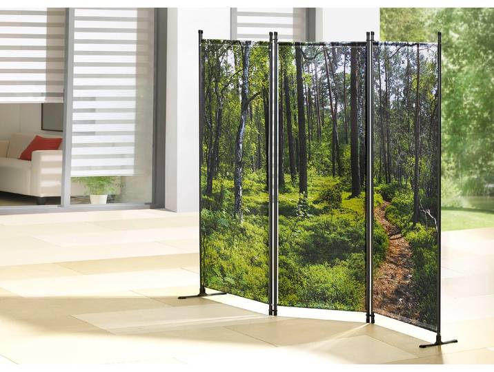 UV-beständiger Paravent mit wunderschönen Motiven, Bunt, Wald