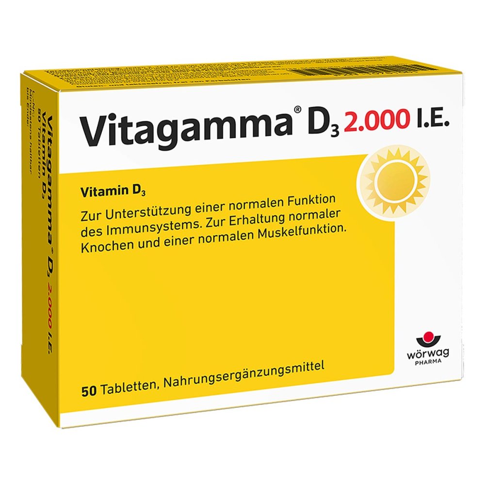 Wörwag Pharma GmbH & Co. KG Vitagamma D3 2.000 I.e. Vitamin D3 Nem Tabletten 10751061