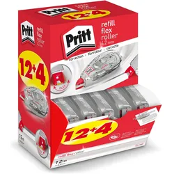 Pritt, Korrekturmittel, Korrekturroller Refill Flex Masse: 4,2 mm x 12 m (B x L) Ausführung des Inhalts mit Packung: 16 S