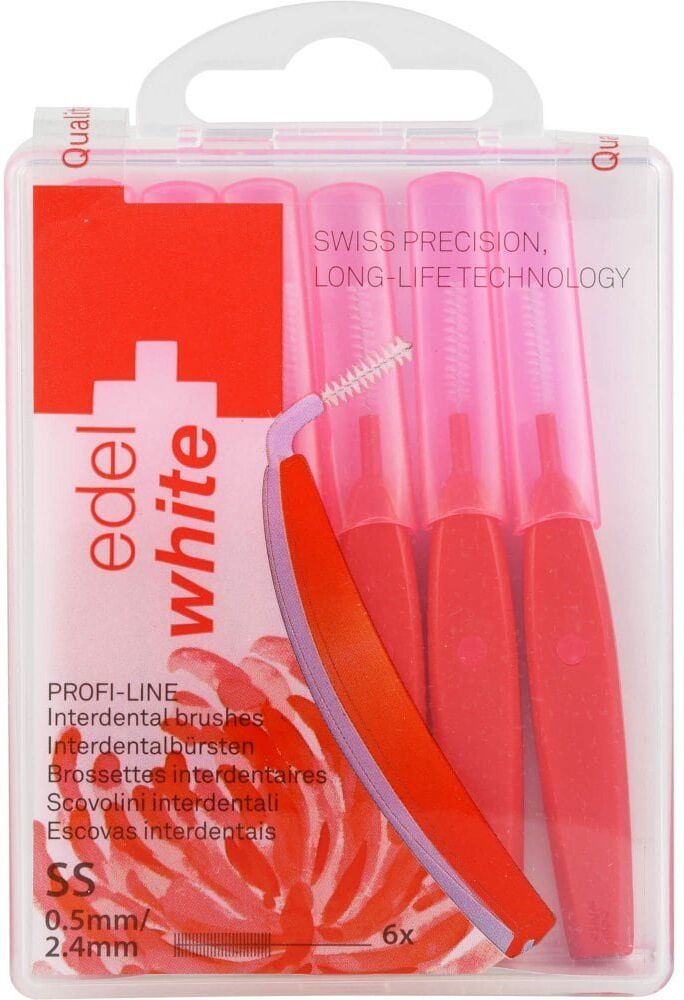 Edelwhite pro Interdent.bür.s 0,5-2,4mm rot 6stk