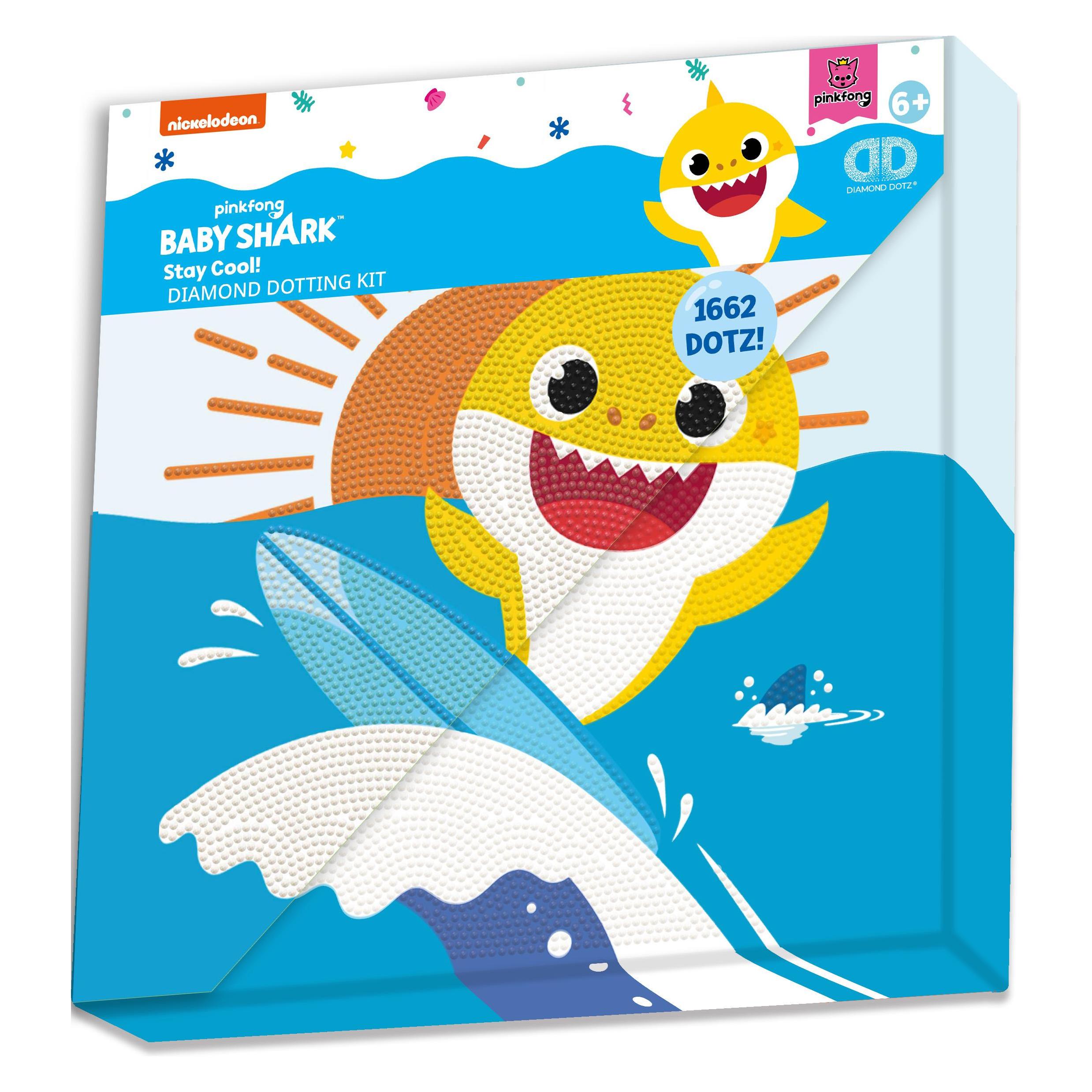Diamond Dotz DOTZ BOX Original Diamond Painting Set Baby Shark "Stay Cool!", Kreativset mit glitzernden Diaman (DBX.087)