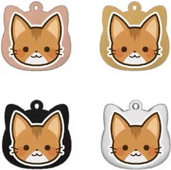Inspire Picks Personalized Stainless Steel Pet Name Tag With Colorful Pattern Design 11 black