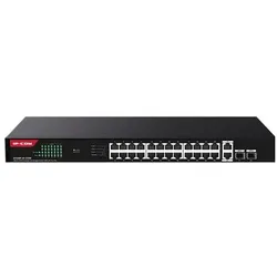IPC Ip-Com Switch Ethernet 26Ge+2Sfp Poe 24 Porte (26 Ports), Netzwerk Switch, Schwarz