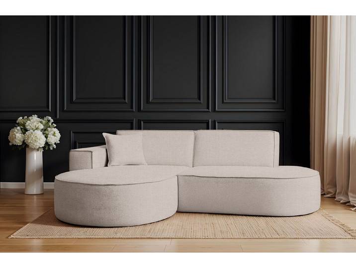 Kaiser Möbel Ecksofa Designer MODENA STUDIO stoff Artico, Einzelsofa, Minimalistisches Design mit abgerundeten Linien