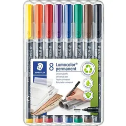 STAEDTLER Lumocolor 317 Stift Mittel Rundspitze 1 mm Farbig sortiert Nachfüllbar 8 Stück