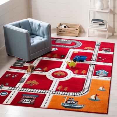 SAFAVIEH Carousel Kids Koika Neighborhood Toy Roadway Area Rug