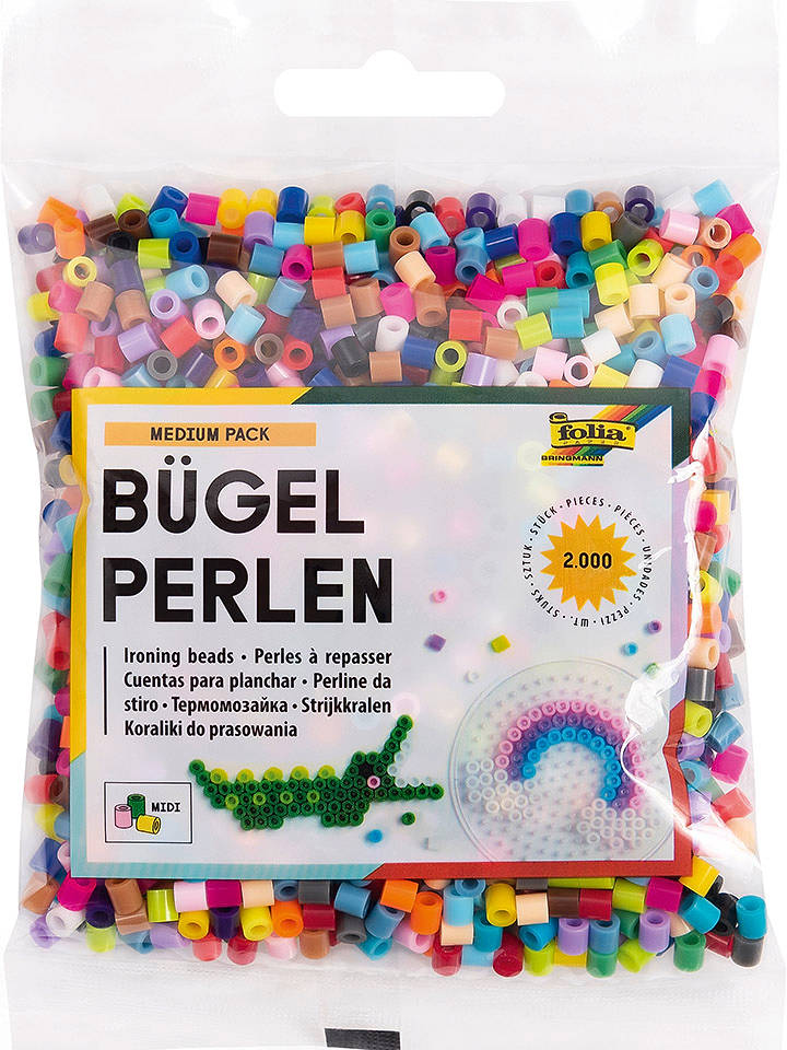 folia PAPER Bügelperlen "MEDIUM PACK" in Bunt - ab 5 Jahren - onesize