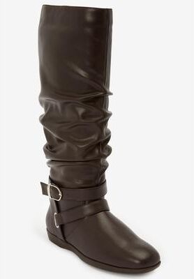 Women's The Arya Wide Calf Boot by Comfortview in Brown (Size 12 M)