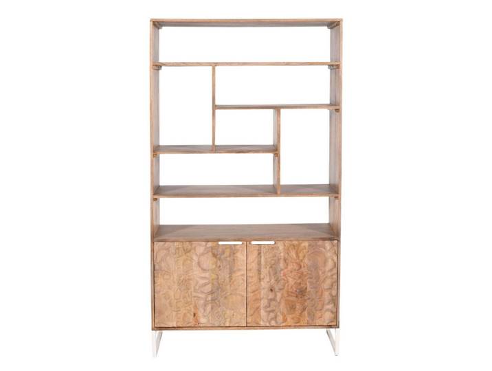 WOLF MÖBEL Ablageregal SCANDI Regal mit 2 Türen / 7 Ablagen, 100 x 40 x 180, SCANDI Regal mit 2 Türen / 7 Ablagen