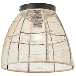BRILLIANT Lampe, Tanah Deckenleuchte 32cm schwarz/natur, 1x A60, E27, 42W, Für LED-Leuchtmittel geeignet