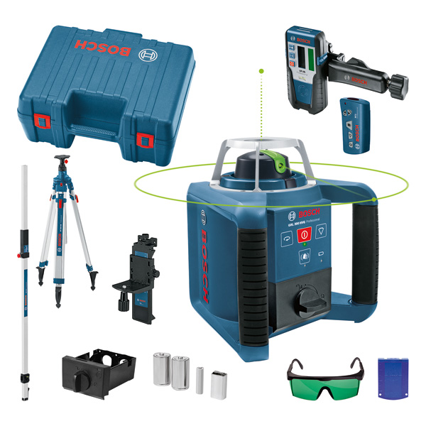 Bosch Rotationslaser GRL 300 HVG mit Baustativ BT 300 HD u. Messstab GR 240 061599404B