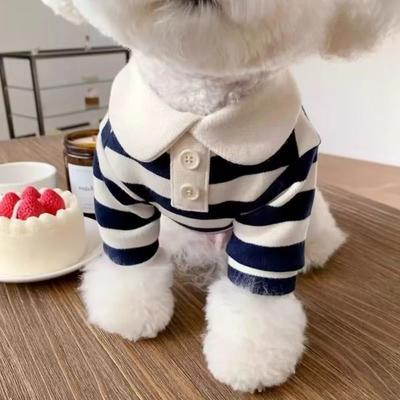 Inspired Living CoolBreeze Striped Dog Shirt With Polo CollarCoolBreeze Striped Dog Shirt With Polo Collar blue m