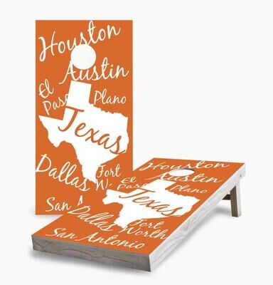 Skip's Garage Texas State Pride Cornhole Boards