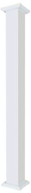 Superior Aluminum Square Smooth Column 8 Inch x 9 Foot - White - Wrap Cap/Base