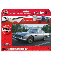 Airfix Starter Set Aston Martin DB5 Modellbausatz 1:43 mit Farben, Kleber und Pinsel