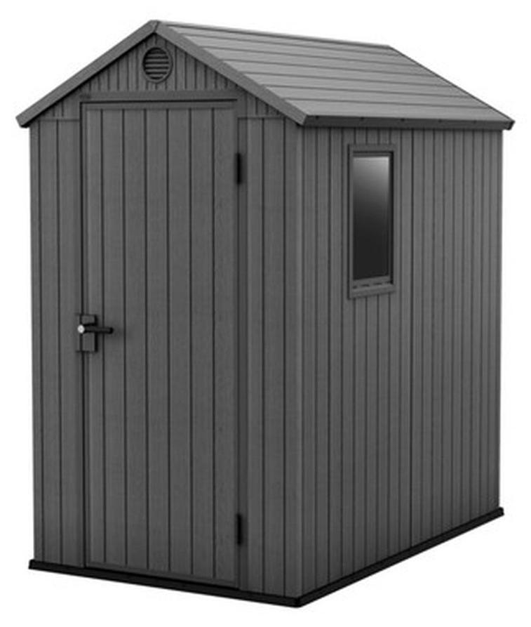 Keter Gerätehaus Darwin 4x6, Grau, 184,5x125,8x205cm, wartungsfrei, wetterfest