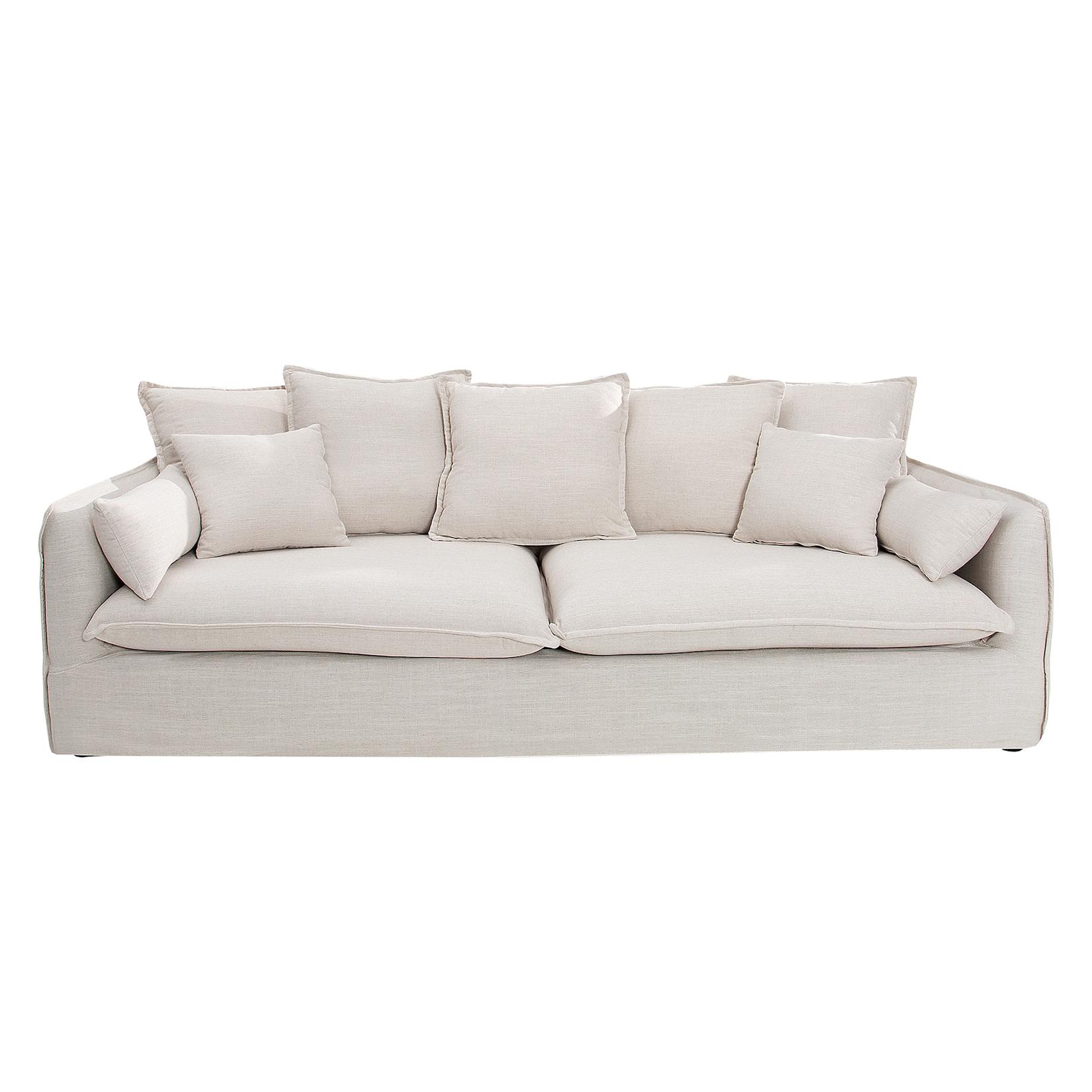riess-ambiente 3er Sofa HEAVEN - 200cm natur beige Leinenstoff Federkern abnehmbarer Bezug Hussensofa
