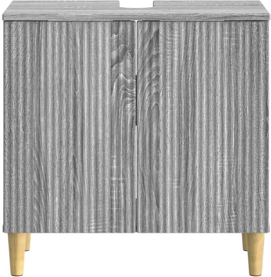 Brayden Studio Bathroom Sink Cabinet ARNHEM Engineered Wood Modern Furniture Organizer Grey Sonoma 59cm H X 59.5cm W X 31.5cm D