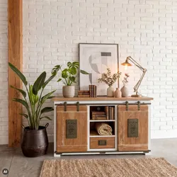Sideboard Mango 128x45x70 weiß lackiert RAILWAY #502