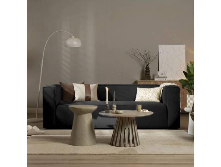 Bronx71 Sofa 3-Sitzer Memphis Stoff schwarz