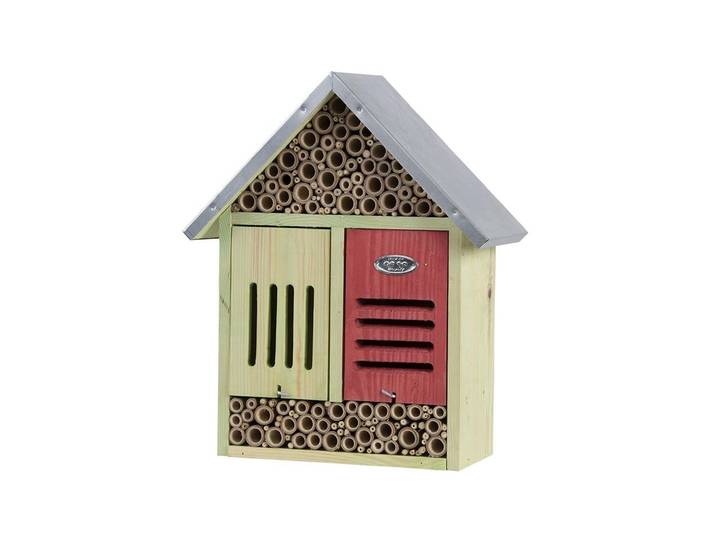 Insektenhotel ESSCHERT DESIGN XL , rot (bunt), B:31,5cm H:38,2cm T:13,7cm, Insektenhotels, Insektenhotel, Holzart: Kiefer (Weissrussland)
