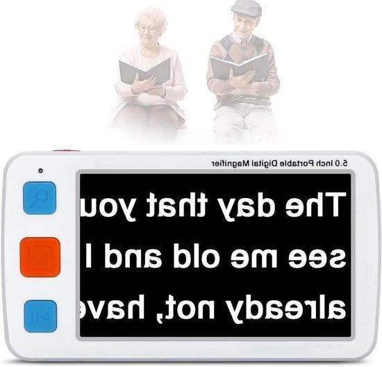Tragbare Vergrößerungsglas - Lesehilfe Elektronische - Unterstützung Lesen - Verstellbare Zoom - 5 Zoll Bildschirm - Schwarz