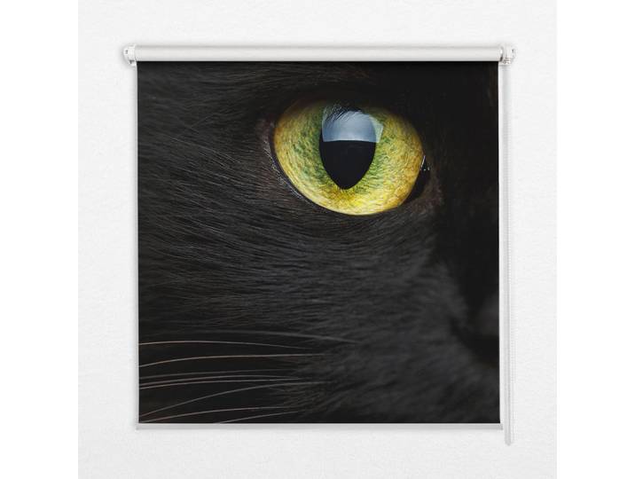 Tulup Innenrollo - Fensterrollo - Rollo - 110x140 cm - Katzenaugen, Schwarz, Kunststoff, Rechteckig, 110x140x0.5 cm, Heimtextilien, Vorhänge, Rollos