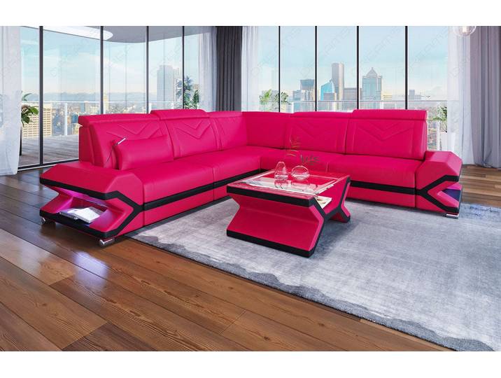 Mini Couch Sorrento L-Form in Leder