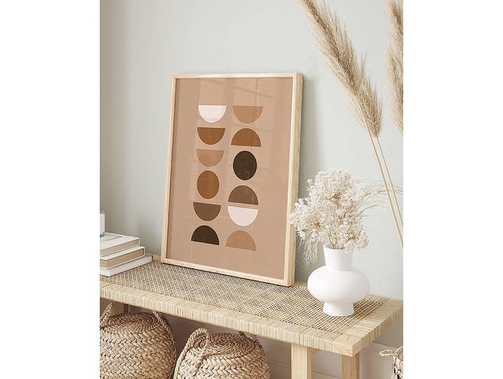 Bild Abstract Geometric Buche Massiv, lackiert Acrylglas Multicolor 32 x 42cm