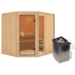 Karibu Sauna Fiona 2-9 kW Ofen-Steuerung-Ohne Dachkranz