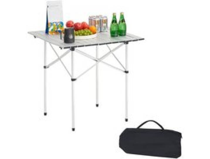 VEVOR Klapptisch Buffettisch tragbarer Allzwecktisch 70 cm, quadratischer Aluminiumtisch (für 2-4 Personen) mit Tragetasche, Gartentisch Campingtisch für Partys Picknick Camping Grillen BBQ, Silber