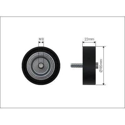 CAFFARO Umlenk-/Führungsrolle, Keilrippenriemen 500268 für Mercedes SMART MITSUBISHI
