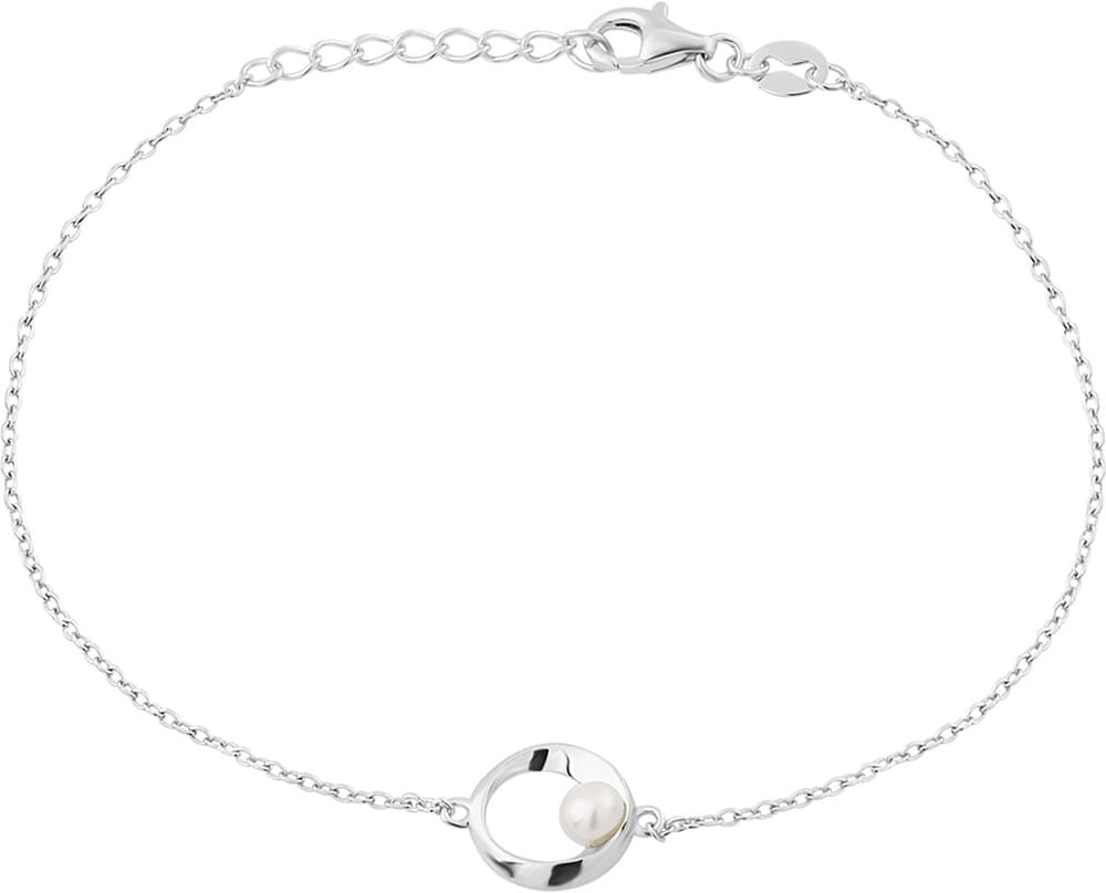 Bracelet Cleor En Argent 925/1000 Blanc Et Perle De Culture Femme