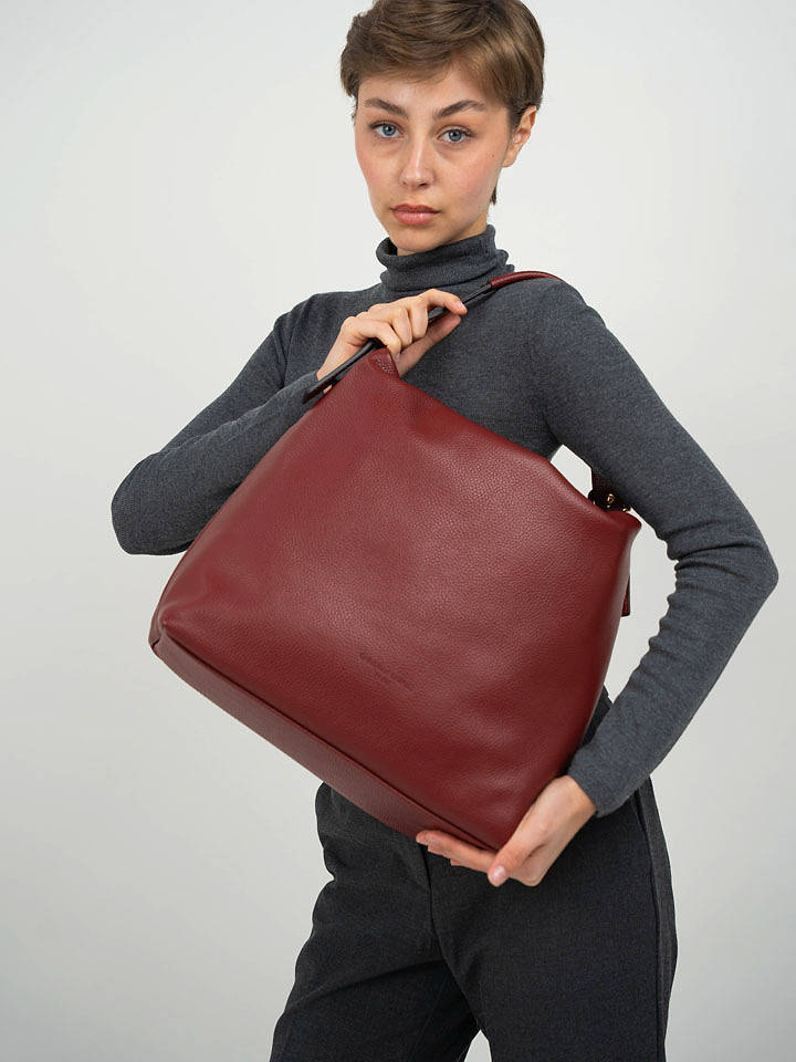 Christian Laurier Leder-Schultertasche "Orient" in Rot - (B)38,5 x (H)34 x (T)13 cm - onesize