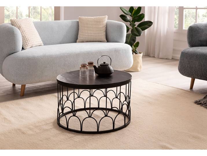 Table basse Koszela Ø 60cm Noir
