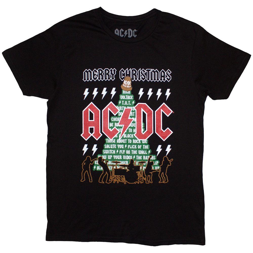 AC/DC Unisex Vrolijk Kerstmis T-shirt voor volwassenen (Zwart)