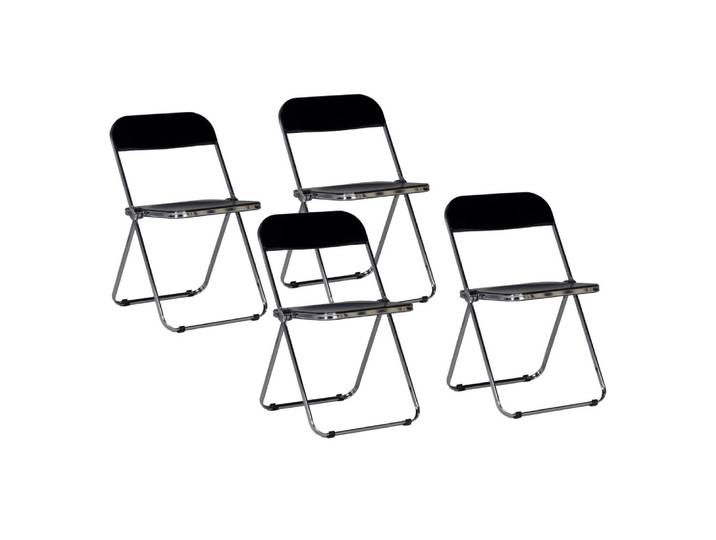 Lot de 4 chaises pliantes de salle à manger noires