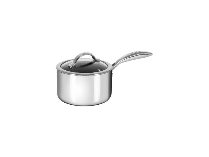 Premium Stielkasserolle „HaptIQ“ inkl. Deckel Silber, Schwarz Ø 16 cm SCANPAN