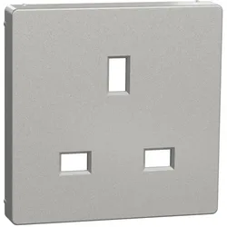 Merten MTN2120-0460 Zentralplatte für British-Standard Steckdosen-Einsatz, aluminium, System M MTN21200460