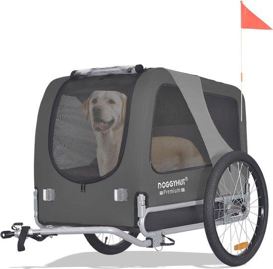 Hundekarren - Anhänger für Hunde - Für einen aktiven Lebensstil - Verstärkter Boden - Bis zu 35 kg - Grau